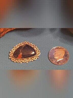 ​Vintage 925 Sterling Silver Gold Vermeil Artisan Statement Pendant